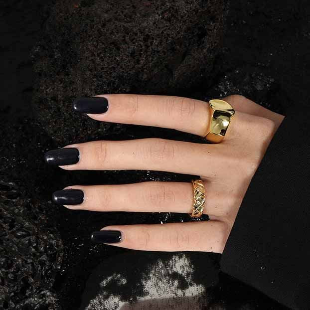 Lovcia Adjustable Twist Ring Sterling Silver Gold Plated-Rings-Yellow Gold-Yellow Gold