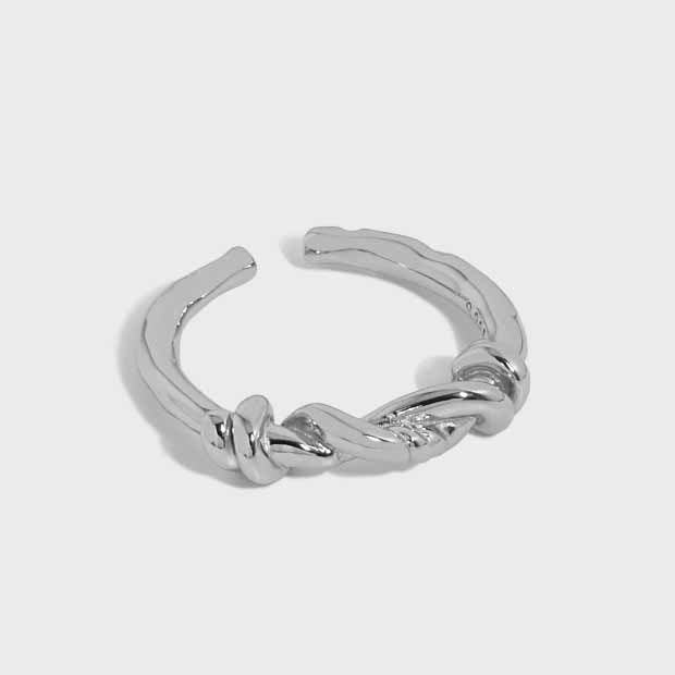 Lovcia Adjustable Twisted Knot Ring Gold Plated 925-Rings-Yellow Gold-Yellow Gold