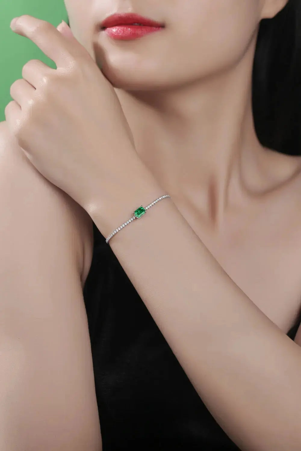 Lovcia Adored 1 Carat Lab-Grown Emerald Bracelet-Bracelets-Mid Green-One Size-Mid Green