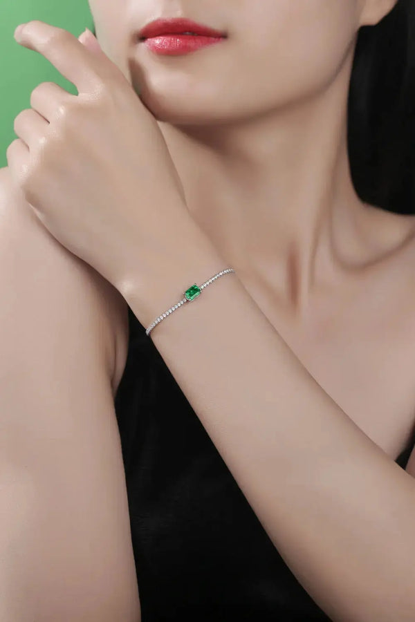 Lovcia Adored 1 Carat Lab-Grown Emerald Bracelet-Bracelets-Mid Green-One Size-Mid Green