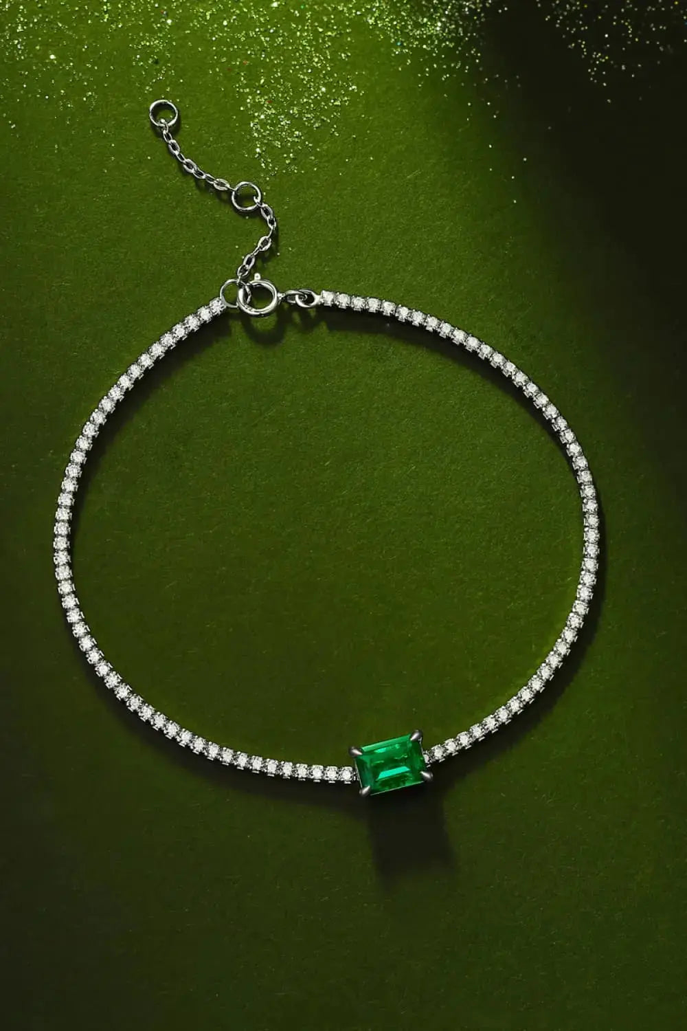 Lovcia Adored 1 Carat Lab-Grown Emerald Bracelet-Bracelets-Mid Green-One Size-Mid Green