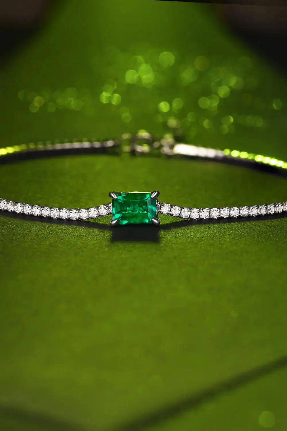 Lovcia Adored 1 Carat Lab-Grown Emerald Bracelet-Bracelets-Mid Green-One Size-Mid Green