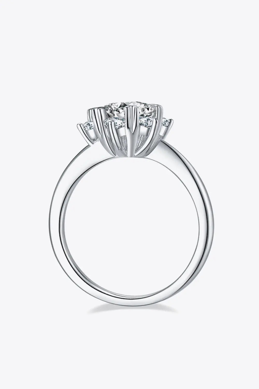 Lovcia Adored 1 Carat Moissanite 925 Sterling Silver Cluster Ring-Rings-Silver-4.5-Silver