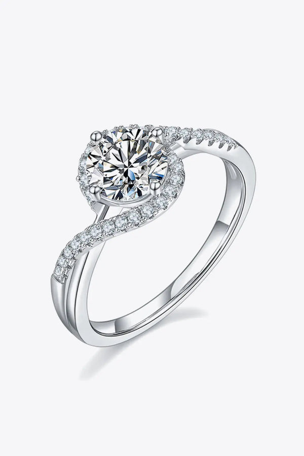 Lovcia Adored 1 Carat Moissanite 925 Sterling Silver Crisscross Ring-Rings-Silver-4.5-Silver