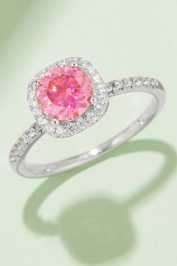Lovcia Adored 1 Carat Moissanite 925 Sterling Silver Halo Ring-Rings-Deep Rose-4.5-Deep Rose