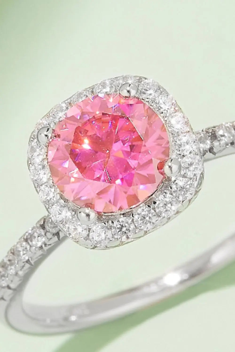 Lovcia Adored 1 Carat Moissanite 925 Sterling Silver Halo Ring-Rings-Deep Rose-4.5-Deep Rose