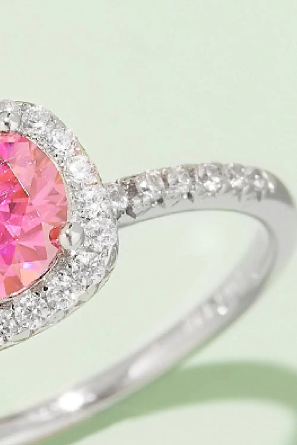 Lovcia Adored 1 Carat Moissanite 925 Sterling Silver Halo Ring-Rings-Deep Rose-4.5-Deep Rose