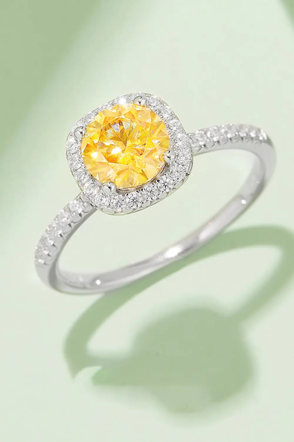 Lovcia Adored 1 Carat Moissanite 925 Sterling Silver Halo Ring-Rings-Mustard-4.5-Mustard