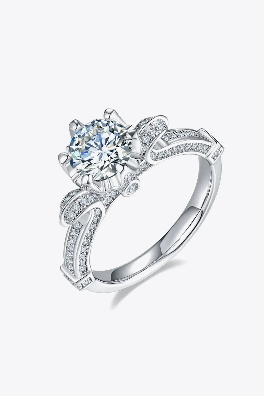 Lovcia Adored 1 Carat Moissanite 925 Sterling Silver Ring-Rings-Silver-4.5-Silver