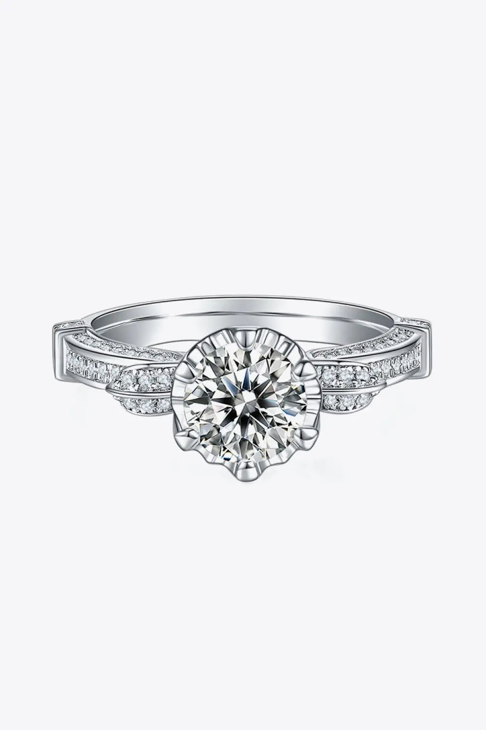 Lovcia Adored 1 Carat Moissanite 925 Sterling Silver Ring-Rings-Silver-4.5-Silver