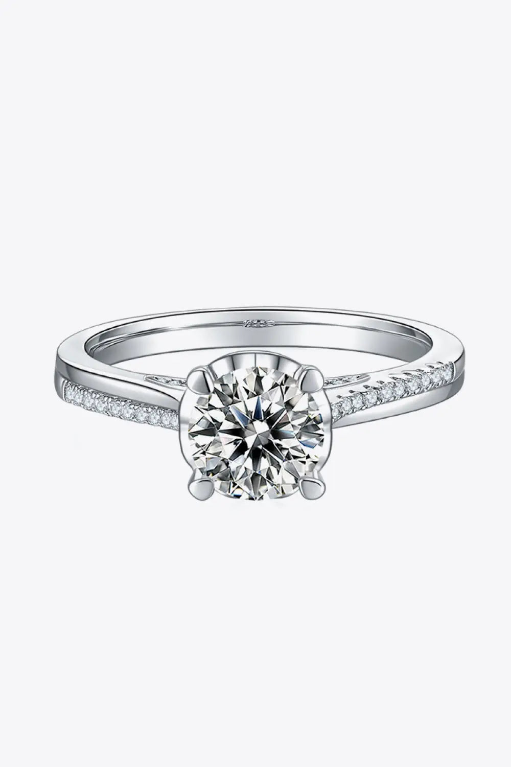 Lovcia Adored 1 Carat Moissanite 925 Sterling Silver Side Stone Ring-Rings-Silver-4.5-Silver