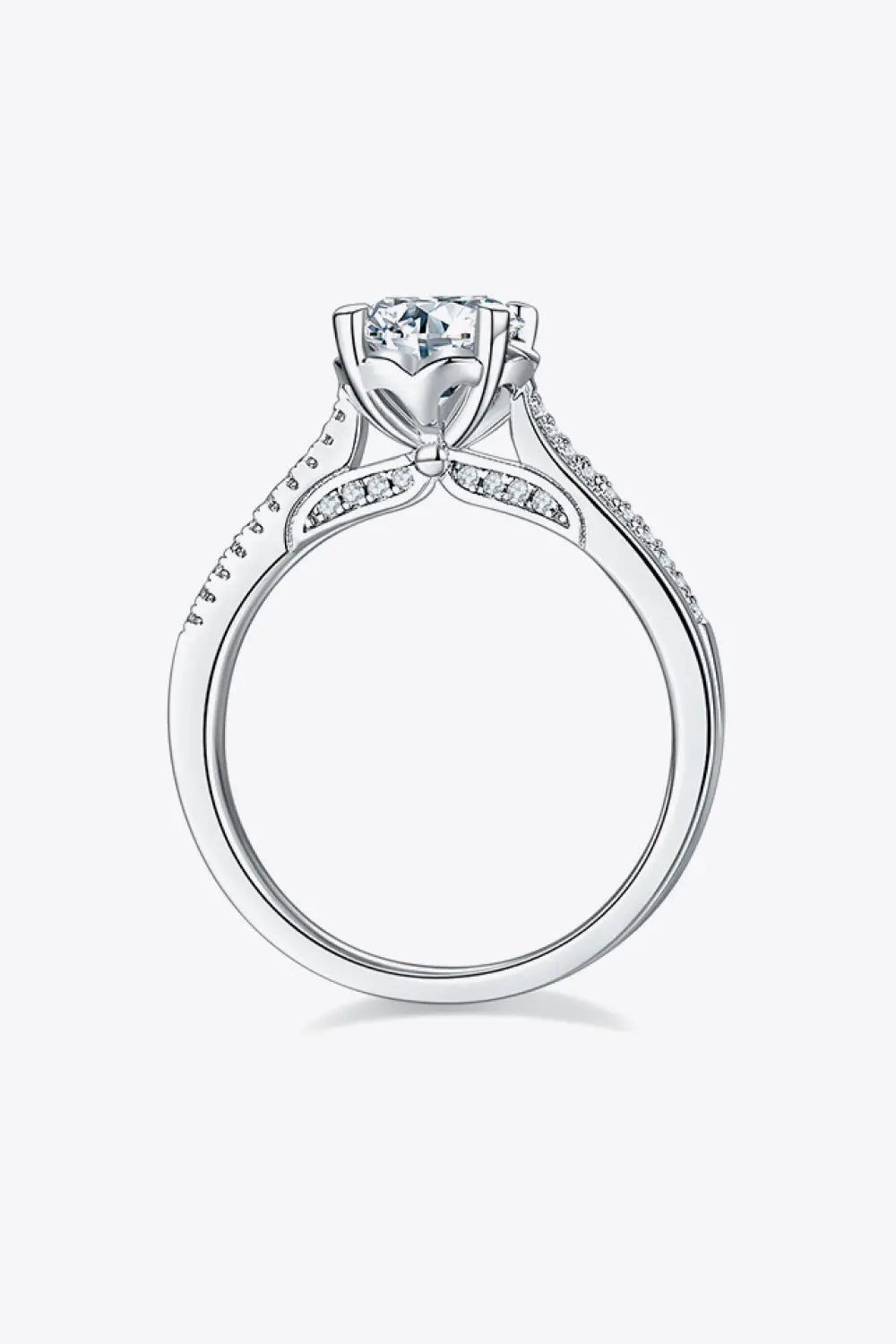 Lovcia Adored 1 Carat Moissanite 925 Sterling Silver Side Stone Ring-Rings-Silver-4.5-Silver
