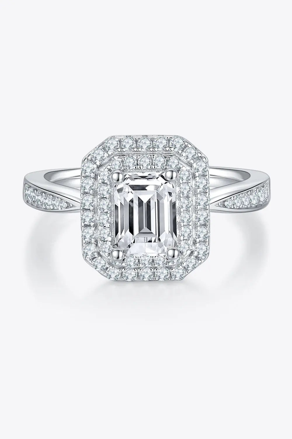 Lovcia Adored 1 Carat Moissanite 925 Sterling Silver Side Stone Ring-Rings-Silver-4.5-Silver
