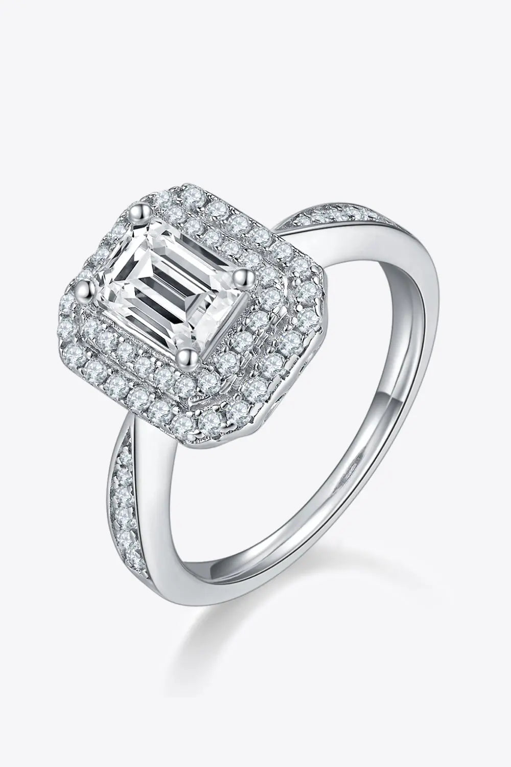 Lovcia Adored 1 Carat Moissanite 925 Sterling Silver Side Stone Ring-Rings-Silver-4.5-Silver