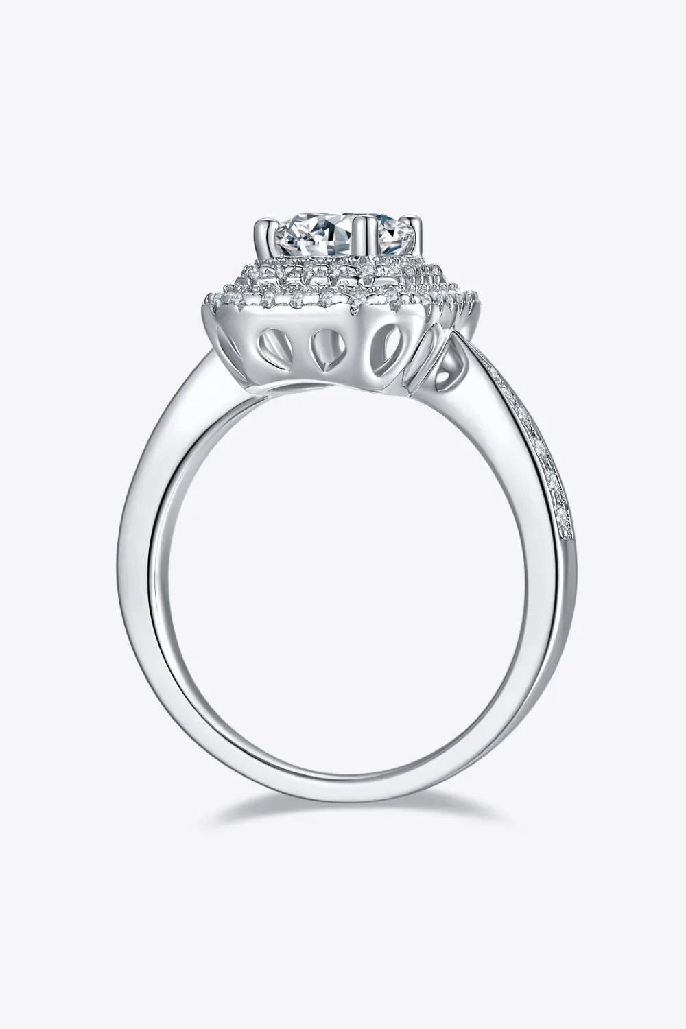Lovcia Adored 1 Carat Moissanite 925 Sterling Silver Side Stone Ring-Rings-Silver-4.5-Silver