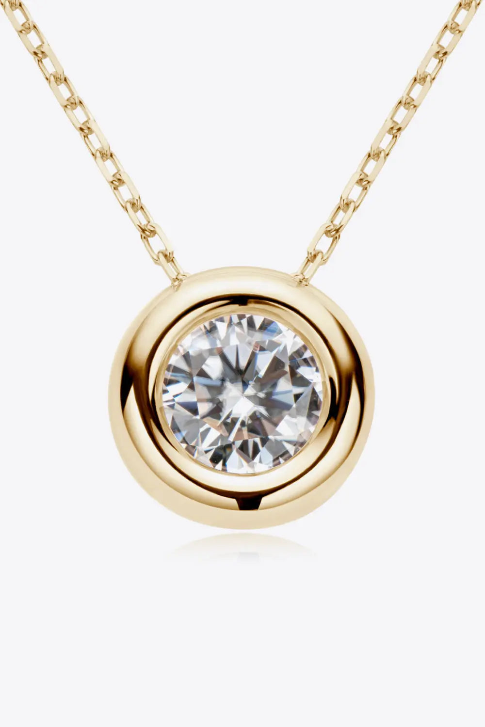 Lovcia Adored 1 Carat Moissanite Pendant 925 Sterling Silver Necklace-Necklaces-Gold-One Size-Gold