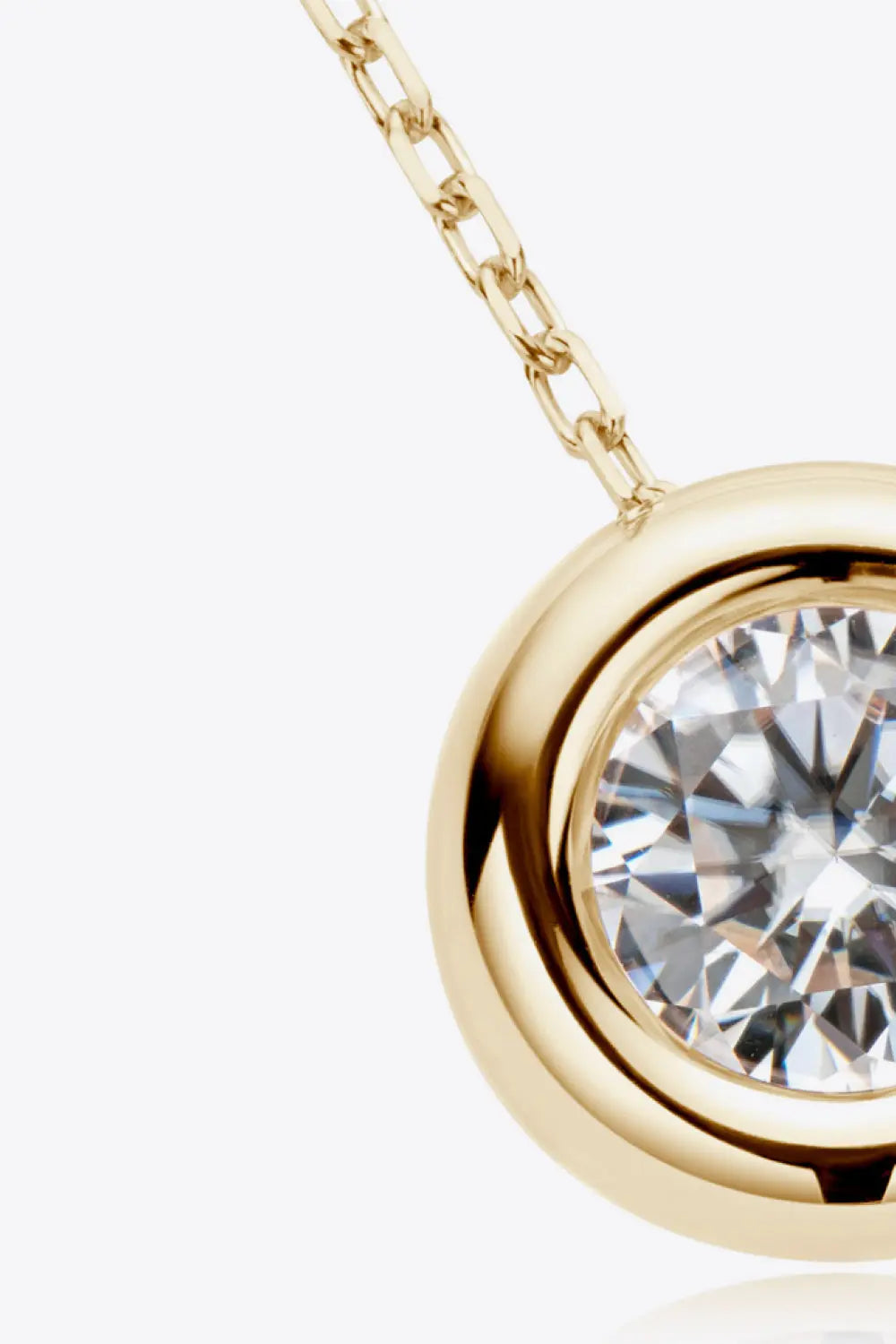 Lovcia Adored 1 Carat Moissanite Pendant 925 Sterling Silver Necklace-Necklaces-Gold-One Size-Gold