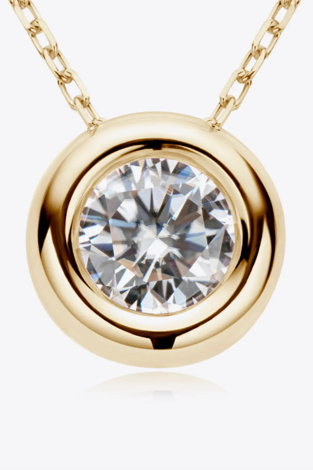 Lovcia Adored 1 Carat Moissanite Pendant 925 Sterling Silver Necklace-Necklaces-Gold-One Size-Gold