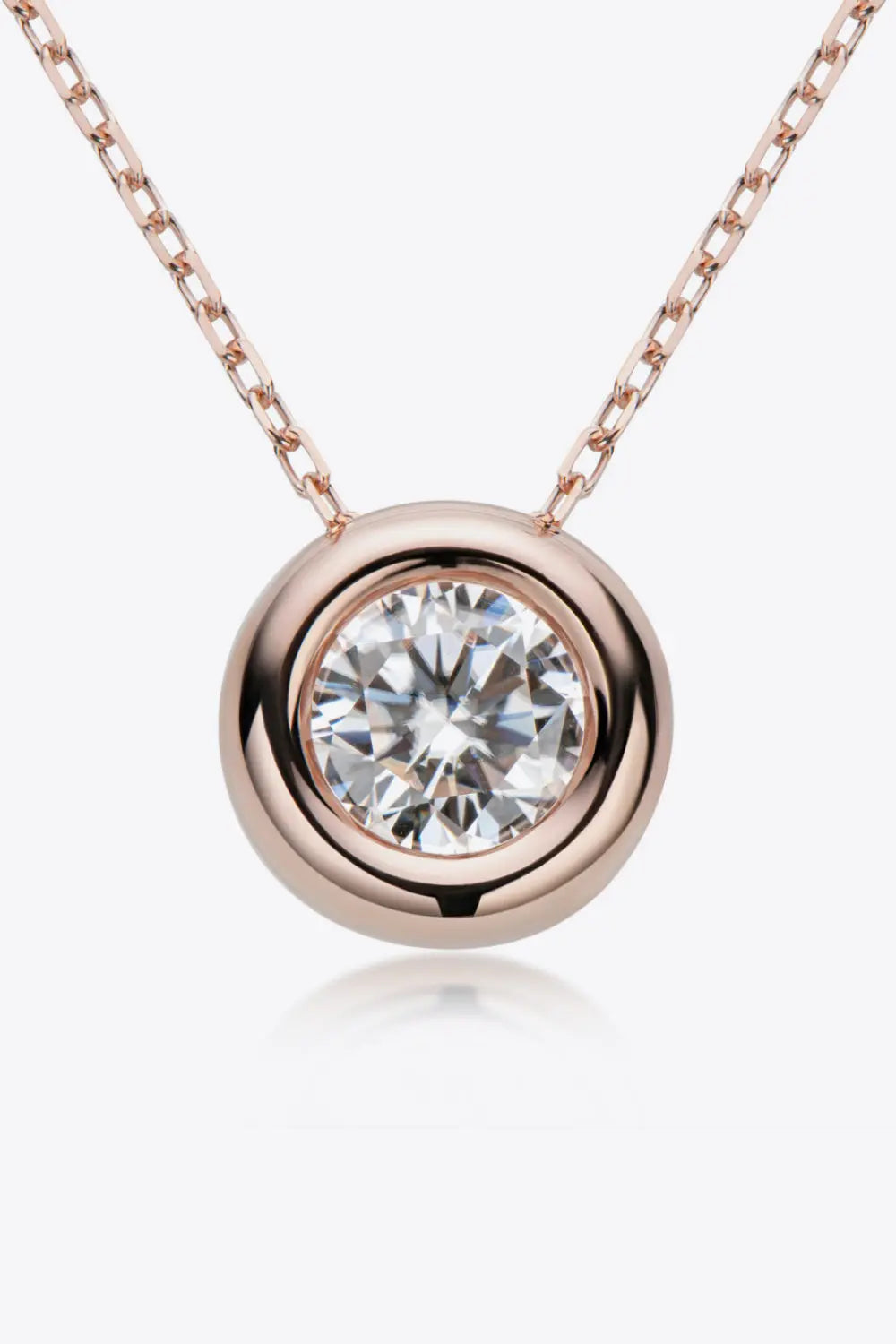 Lovcia Adored 1 Carat Moissanite Pendant 925 Sterling Silver Necklace-Necklaces-Rose Gold-One Size-Rose Gold