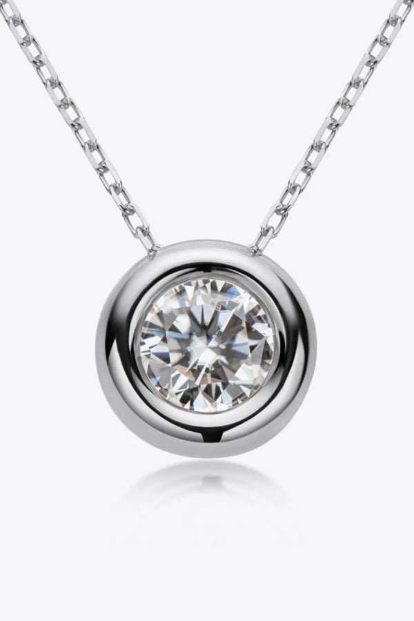 Lovcia Adored 1 Carat Moissanite Pendant 925 Sterling Silver Necklace-Necklaces-Silver-One Size-Silver