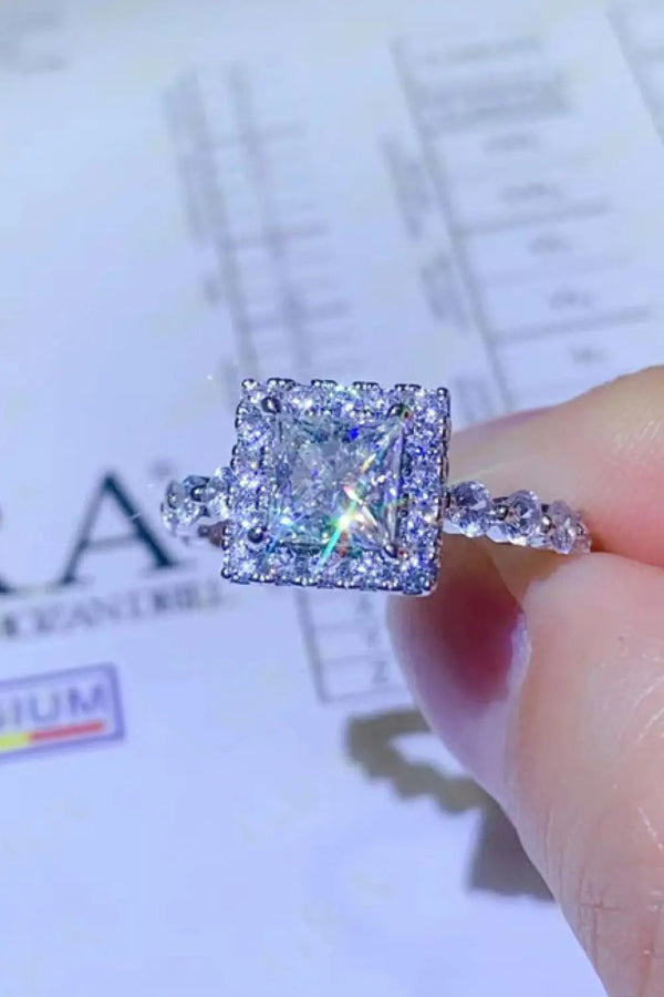 Lovcia Adored 1 Carat Moissanite Square Ring-Rings-White-4.5-White