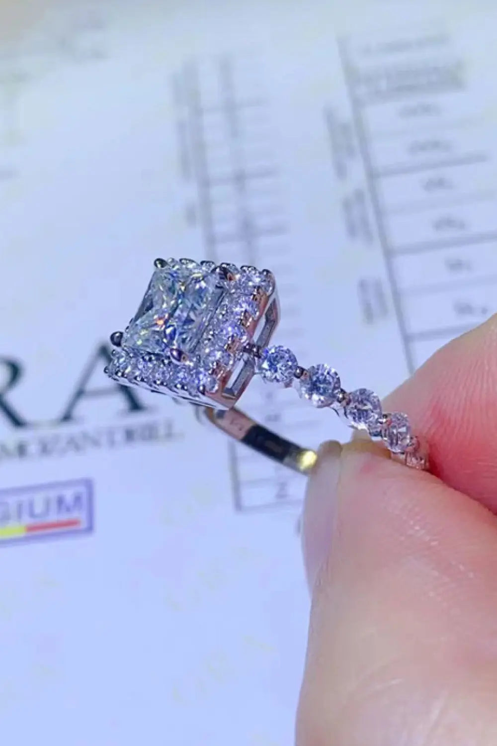 Lovcia Adored 1 Carat Moissanite Square Ring-Rings-White-4.5-White