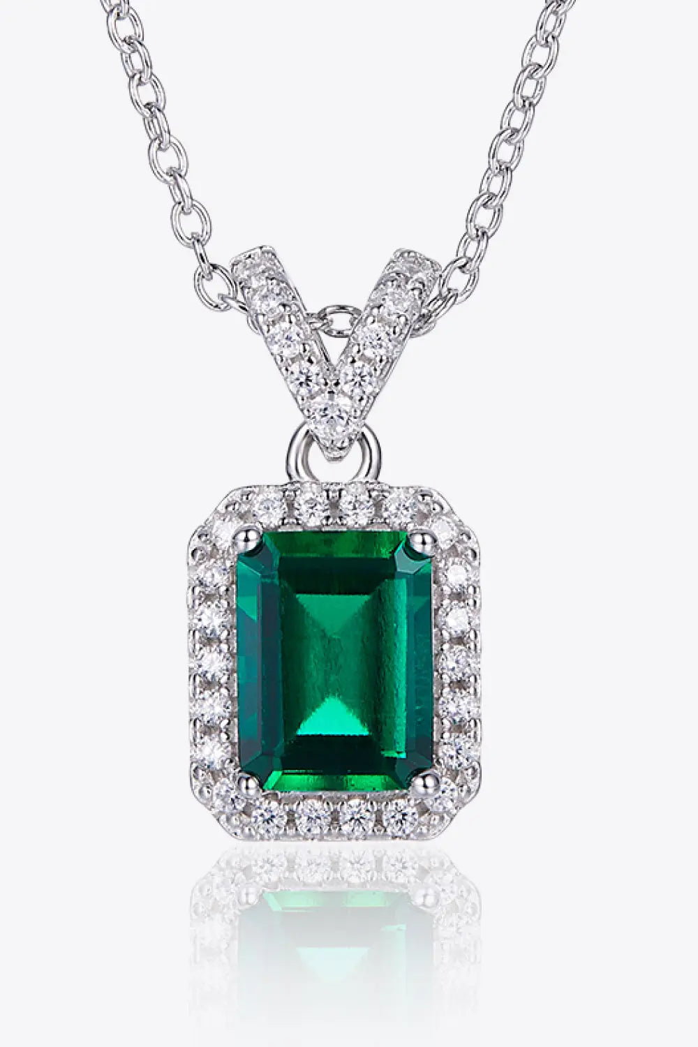 Lovcia Adored 1.25 Carat Lab-Grown Emerald Pendant Necklace-Necklaces-Green-One Size-Green