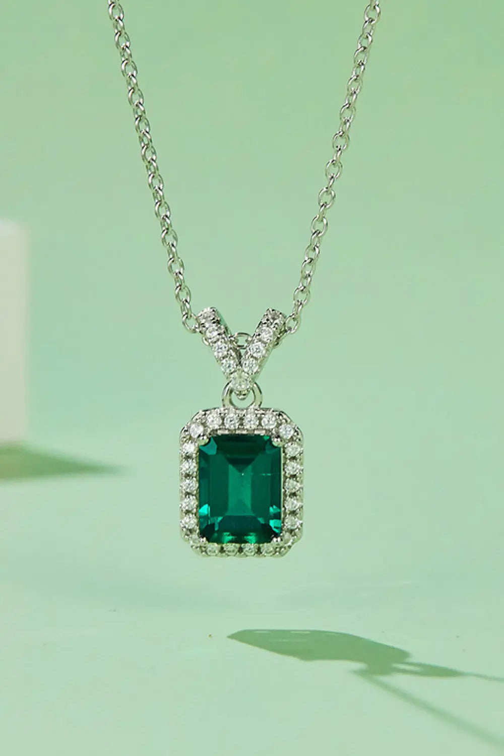 Lovcia Adored 1.25 Carat Lab-Grown Emerald Pendant Necklace-Necklaces-Green-One Size-Green