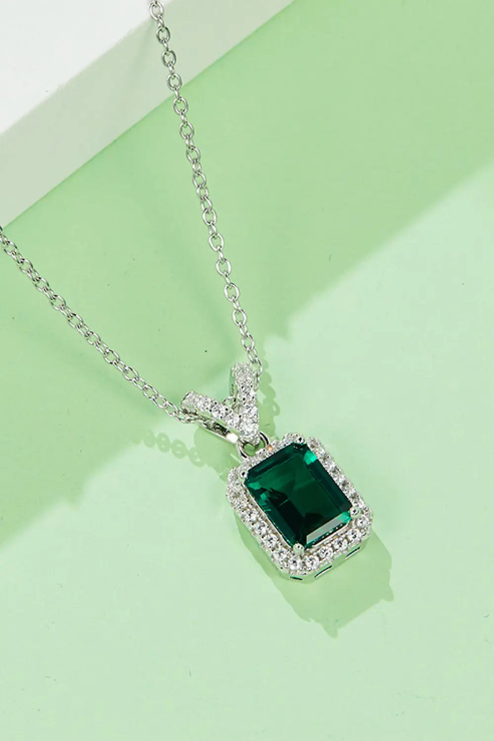 Lovcia Adored 1.25 Carat Lab-Grown Emerald Pendant Necklace-Necklaces-Green-One Size-Green