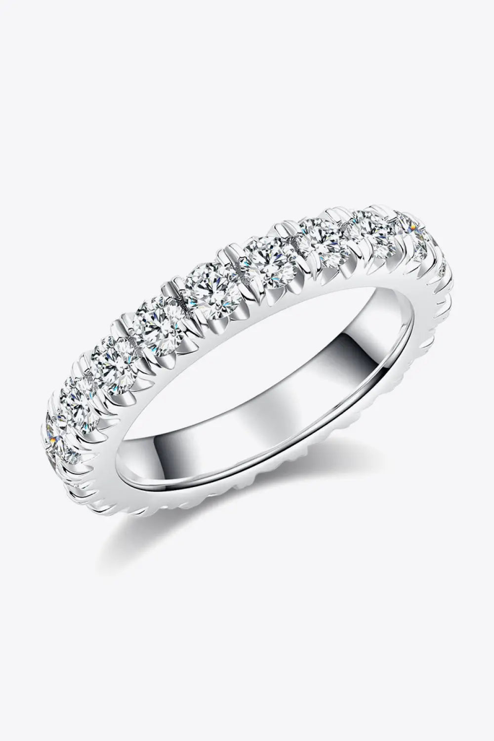 Lovcia Adored 2.3 Carat Moissanite 925 Sterling Silver Eternity Ring-Rings-Silver-4.5-Silver