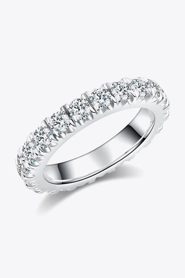 Lovcia Adored 2.3 Carat Moissanite 925 Sterling Silver Eternity Ring-Rings-Silver-4.5-Silver