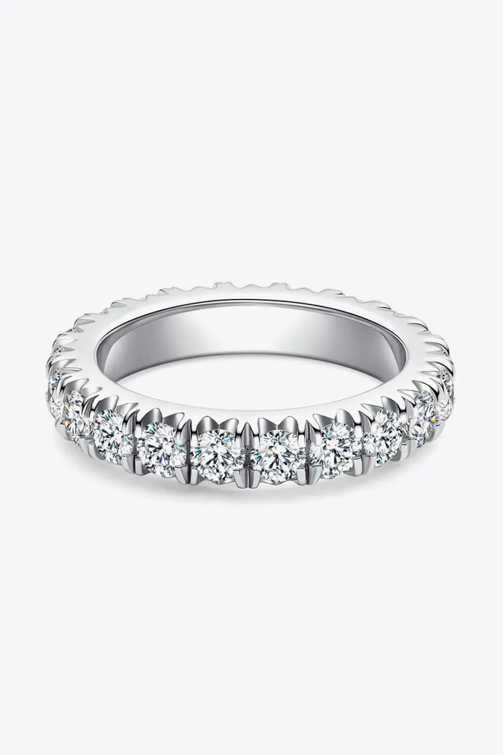 Lovcia Adored 2.3 Carat Moissanite 925 Sterling Silver Eternity Ring-Rings-Silver-4.5-Silver