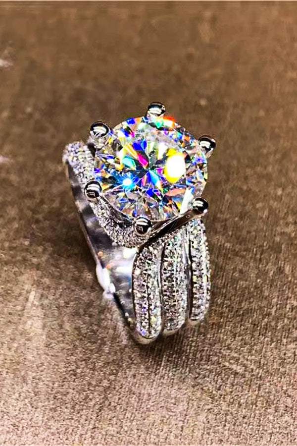 Lovcia Adored 3 Carat Moissanite Three-Layer Ring-Rings-Silver-5-Silver