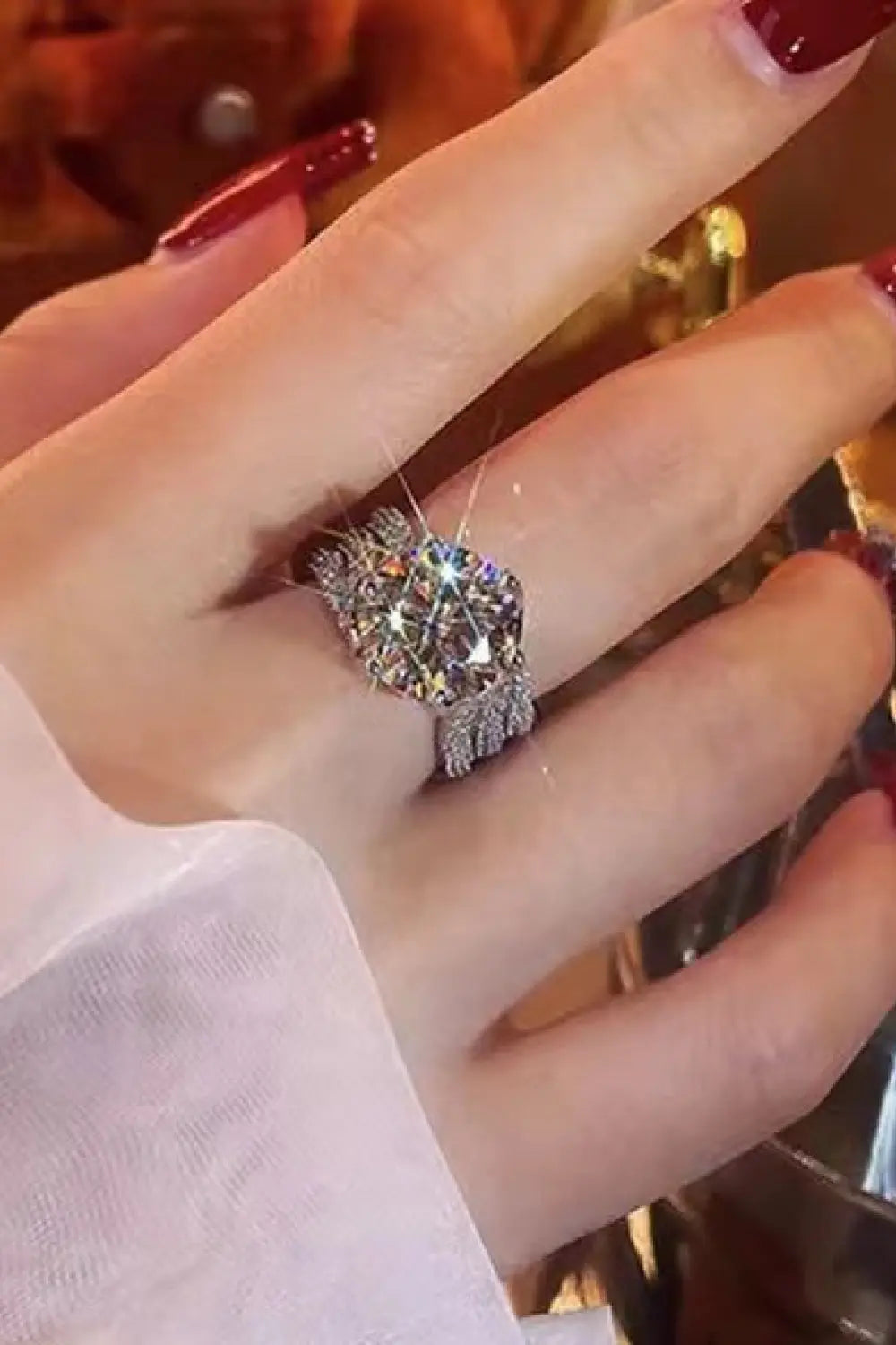 Lovcia Adored 3 Carat Moissanite Three-Layer Ring-Rings-Silver-5-Silver