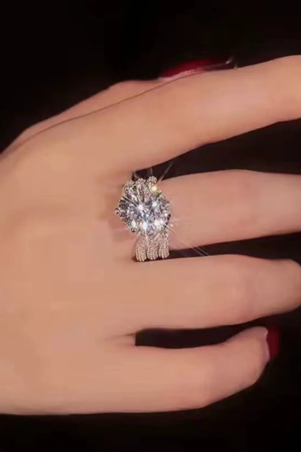 Lovcia Adored 3 Carat Moissanite Three-Layer Ring-Rings-Silver-5-Silver