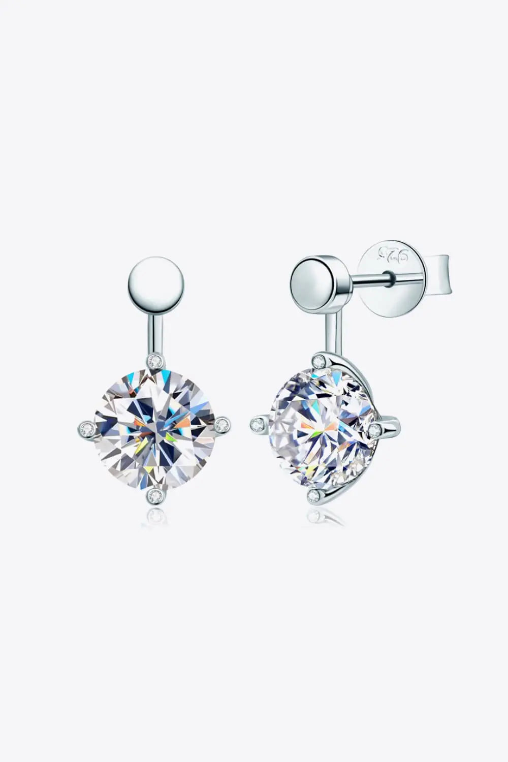 Lovcia Adored 4 Carat Moissanite Drop Earrings-Earrings-Silver-One Size-Silver
