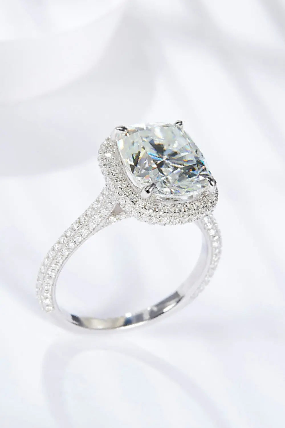 Lovcia Adored 6 Carat Moissanite Halo Ring-Rings-Silver-5-Silver