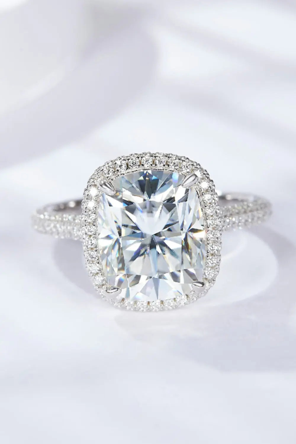 Lovcia Adored 6 Carat Moissanite Halo Ring-Rings-Silver-5-Silver