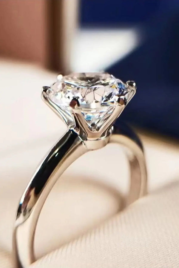 Lovcia Adored 925 Sterling Silver 3 Carat Moissanite 6-Prong Ring-Rings-Silver-5-Silver