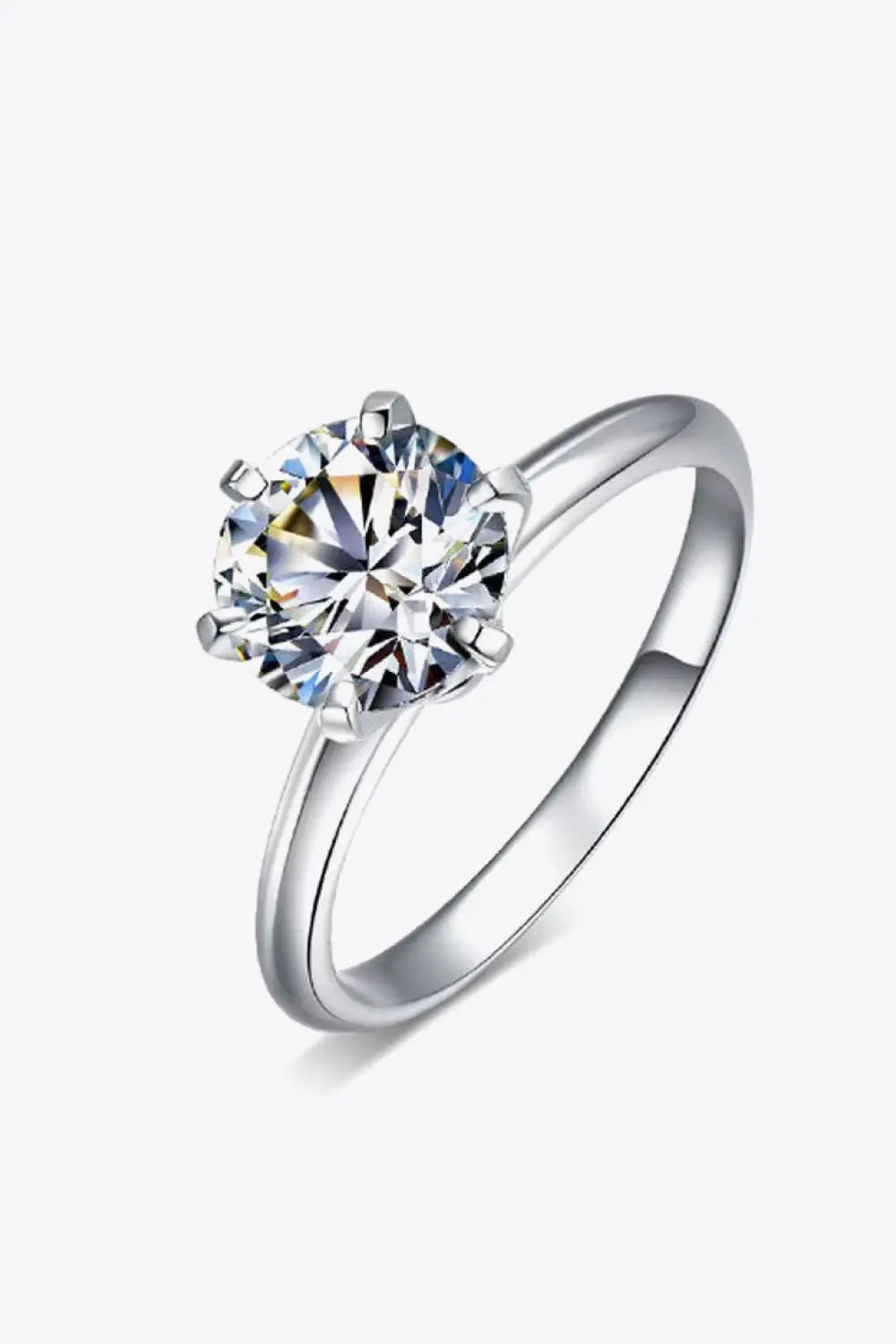 Lovcia Adored 925 Sterling Silver 3 Carat Moissanite 6-Prong Ring-Rings-Silver-5-Silver