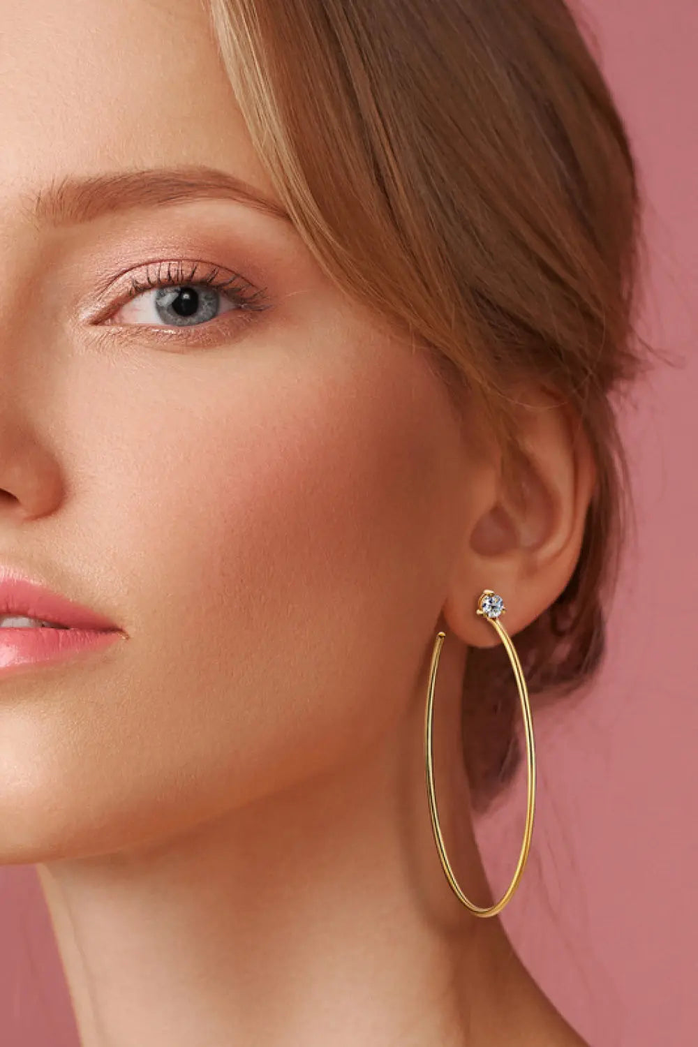 Lovcia Adored 925 Sterling Silver Moissanite Hoop Earrings-Earrings-Gold-One Size-Gold