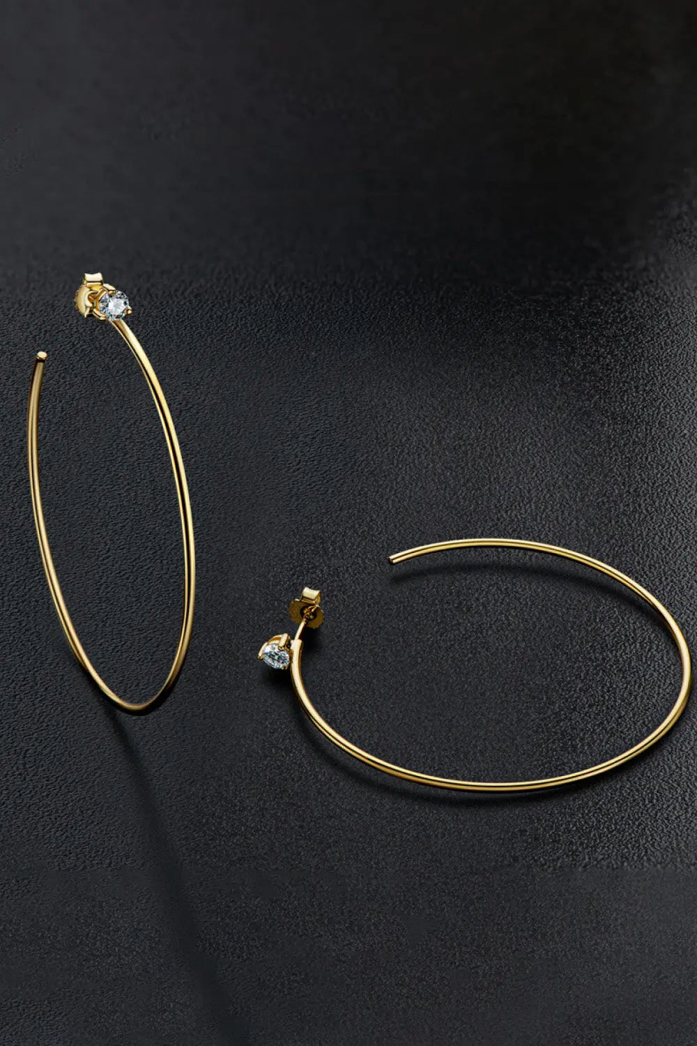 Lovcia Adored 925 Sterling Silver Moissanite Hoop Earrings-Earrings-Gold-One Size-Gold
