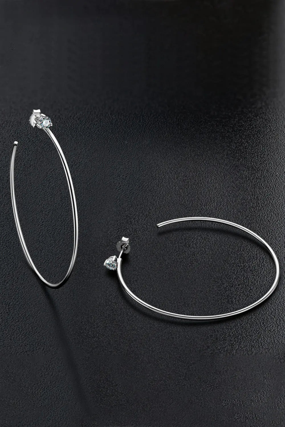 Lovcia Adored 925 Sterling Silver Moissanite Hoop Earrings-Earrings-Silver-One Size-Silver