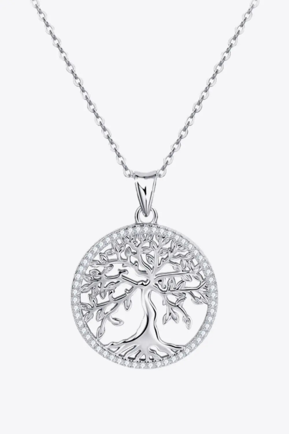 Lovcia Adored 925 Sterling Silver Moissanite Tree Pendant Necklace-Necklaces-Silver-One Size-Silver
