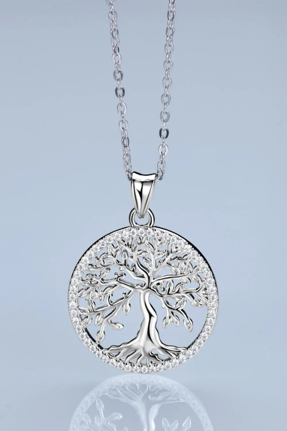Lovcia Adored 925 Sterling Silver Moissanite Tree Pendant Necklace-Necklaces-Silver-One Size-Silver