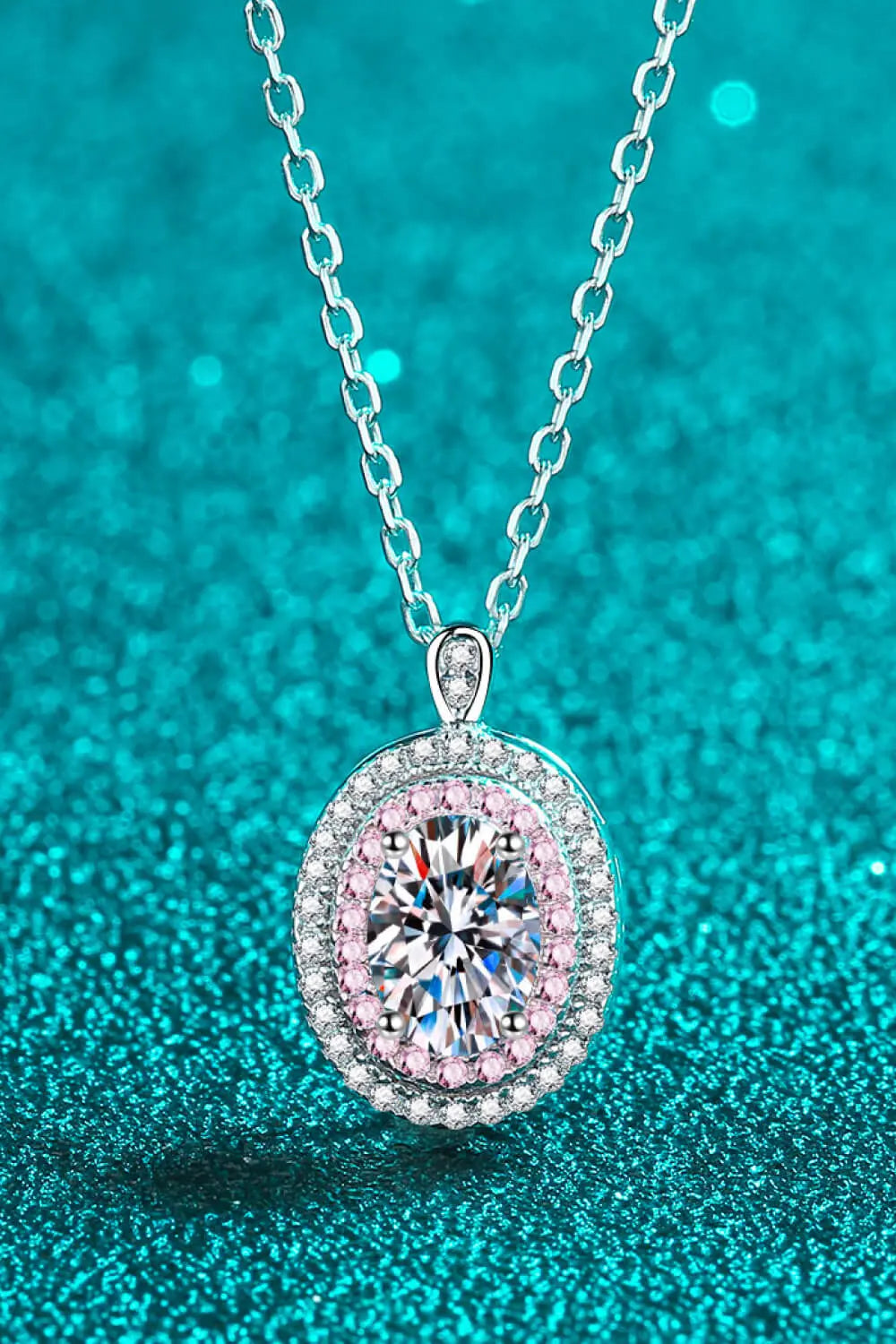 Lovcia Adored 925 Sterling Silver Rhodium-Plated 1 Carat Moissanite Pendant Necklace-Necklaces-Silver-One Size-Silver
