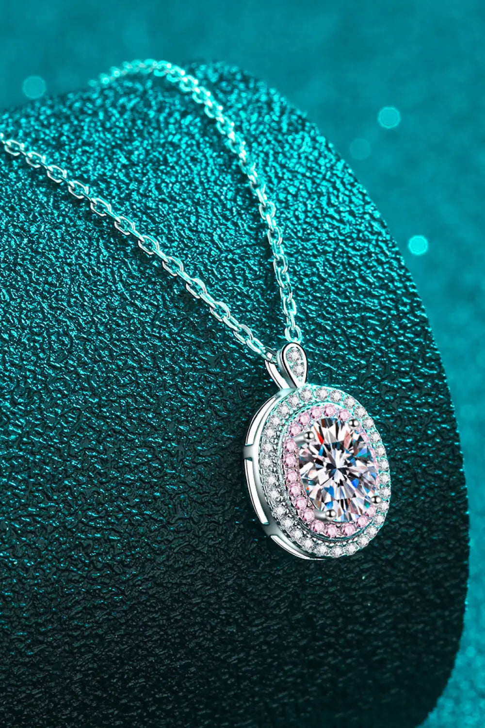 Lovcia Adored 925 Sterling Silver Rhodium-Plated 1 Carat Moissanite Pendant Necklace-Necklaces-Silver-One Size-Silver