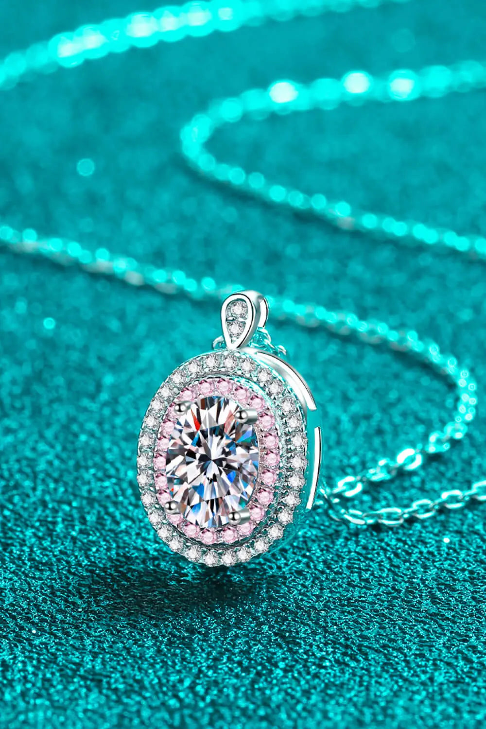 Lovcia Adored 925 Sterling Silver Rhodium-Plated 1 Carat Moissanite Pendant Necklace-Necklaces-Silver-One Size-Silver