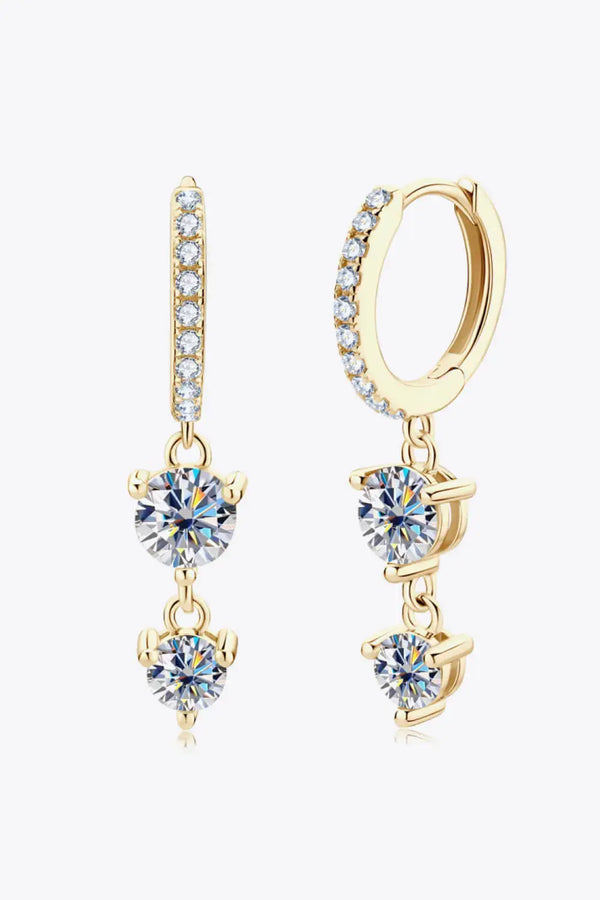 Lovcia Adored Be The One Moissanite Drop Earrings-Earrings-Gold-One Size-Gold