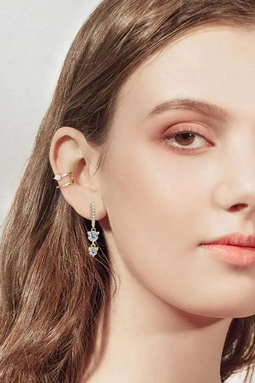 Lovcia Adored Be The One Moissanite Drop Earrings-Earrings-Gold-One Size-Gold
